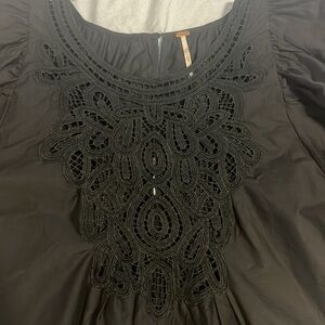 Free People Black Blouse